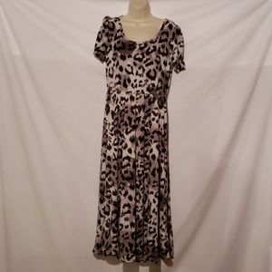 Lularoe Riley dress in gray leopard NWT